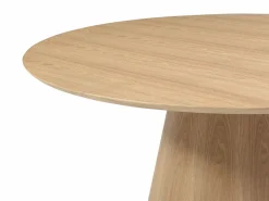 Vente-unique Mesa De Comedor|Mesa redonda para 4 personas chapada en roble - Natural claro - ANTALIZA