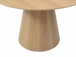 Vente-unique Mesa De Comedor|Mesa redonda para 4 personas chapada en roble - Natural claro - ANTALIZA