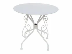 MYLIA Mesa+4 sillones jardín estilo hierro forjado - GUERMANTES Blanco Hot
