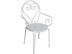 MYLIA Mesa+4 sillones jardín estilo hierro forjado - GUERMANTES Blanco Hot