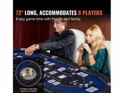 Mesa SucceBuy de Poker Plegable Ovalada para 8 Jugadores de 183cm, Blackjack de Casino y Texas Holdem^ Best