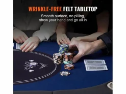 Mesa SucceBuy de Poker Plegable Ovalada para 8 Jugadores de 183cm, Blackjack de Casino y Texas Holdem^ Best