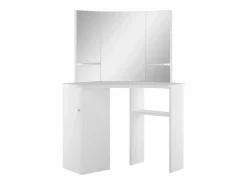 vidaxl Tocador|Mesa tocador de maquillaje de esquina blanca