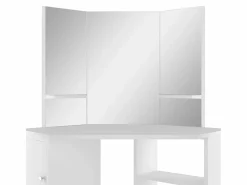 vidaxl Tocador|Mesa tocador de maquillaje de esquina blanca