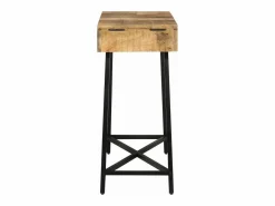 vidaxl Mesa tocador madera maciza mango rugosa y hierro 105x35x75 cm Color natural claro Best