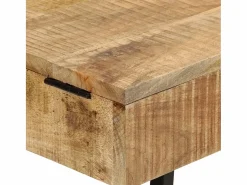 vidaxl Mesa tocador madera maciza mango rugosa y hierro 105x35x75 cm Color natural claro Best