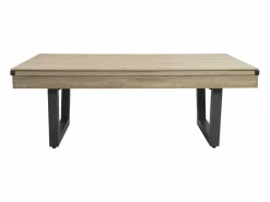 Mesa transformable Billar y ping-pong, color natural claro y negro, Ancho 213,4,MELIAN^Vente-unique New