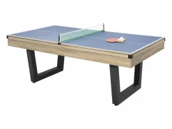 Mesa transformable Billar y ping-pong, color natural claro y negro, Ancho 213,4,MELIAN^Vente-unique New