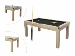 Vente-unique Billar|Mesa transformable en billar y ping-pong, , Ancho 182 x Prof. 102 x Alt. 80 cm, HENK