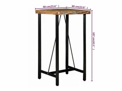 Mesa y 2 taburetes bar madera maciza reciclada cuero real lona^vidaxl New