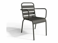 MYLIA Mesa y sillas de jardín de metal mesa y 8 sillas apilables - MIRMANDE de Gris antracita Sale