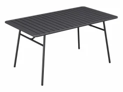 MYLIA Mesa y sillas de jardín de metal mesa y 8 sillas apilables - MIRMANDE de Gris antracita Sale