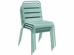 Mesa y sillas de jardín de metal mesa y 8 sillas apilables - MIRMANDE de^MYLIA Outlet