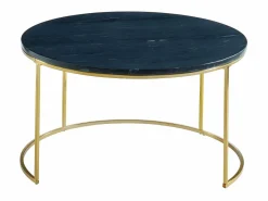 Vente-unique Mesas centro apilables Mármol y metal Negro ANGELA Negro / Dorado Best