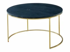 Vente-unique Mesas centro apilables Mármol y metal Negro ANGELA Negro / Dorado Best