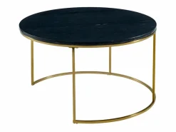 Vente-unique Mesas centro apilables Mármol y metal Negro ANGELA Negro / Dorado Best