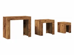 Mesas de centro apilables 3 unidades madera de ingeniería envejecida^Clicnbuy Sale