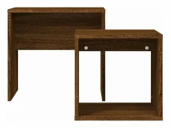 Clicnbuy Mesa De Centro|Mesas de centro apilables 2 piezas madera ingeniería roble marrón