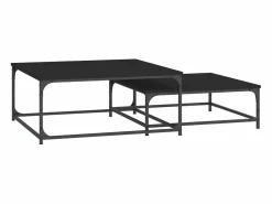 Mesas de centro apilables 2 piezas madera de ingeniería^Clicnbuy Online