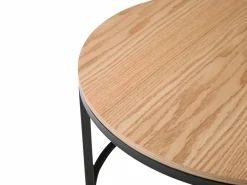 Vente-unique Mesa De Centro|Mesas de centro nido en MDF y cristal templado - Transparente y natural - REMINA
