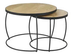Miliboo Mesas nido mango y metal BARREL Color natural claro Discount