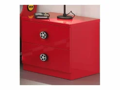 Vipack Mesilla de noche de coche de carreras de madera lacada en Cara Rojo Discount