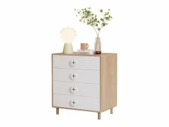 Mesilla de noche infantil - 80 x 54 x 90 cm - con 4 cajones - cómoda de dormitorio - MDF + aglomerado -^Merax Sale
