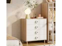 Mesilla de noche infantil - 80 x 54 x 90 cm - con 4 cajones - cómoda de dormitorio - MDF + aglomerado -^Merax Sale