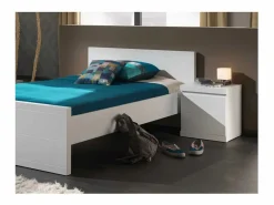 Mesilla de noche Lara de 2 cajones de madera lacada en^Vipack Outlet
