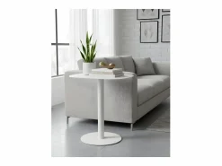 Don Hierro Mesita Auxiliar Salón, Metálica, Diseño Escandinavo, Funcional – - 51*49*38 cm – SKANDY Blanco Clearance