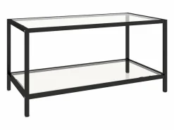 Clicnbuy Mesa Auxiliar|Mesita de centro 2 piezas vidrio templado