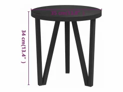 Clicnbuy Mesita de centro MDF negra Ø35 cm Negro Outlet
