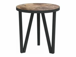 Clicnbuy Mesita de centro MDF negro y amarillo Ø35 cm Marru00f3n Hot