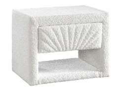 Mesita de noche 1 cajón y 1 hueco de tejido bouclé - ULAMI^Vente-unique Clearance
