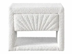 Mesita de noche 1 cajón y 1 hueco de tejido bouclé - ULAMI^Vente-unique Clearance