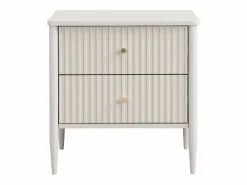 Vente-unique Mesita de noche 2 cajones MDF y dorado - CALITARO Beige