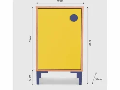 Mesita de Noche 1 estante de MDF COLOR STORIES Amarillo New