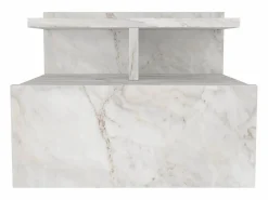 Mesita de noche colgante con 1 cajón y 1 estante efecto mármol - AZELNO^Vente-unique Discount