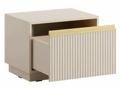 Mesita de noche con 1 cajón, y dorado - POSINIA^Vente-unique