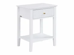 Vente-unique Mesita de noche con 1 cajón y 1 estante en MDF - - NARIVA Blanco Hot