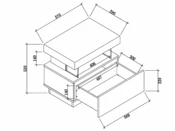 Vente-unique Mesita De Noche|Mesita de noche con 1 cajón y 1 hueco con LED, MDF lacado - FABIO II