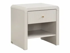 Vente-unique Mesita de noche con 1 cajón y 1 hueco MDF y dorado - MIRENALO Beige Sale