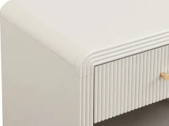 Vente-unique Mesita de noche con 1 cajón y 1 hueco MDF y dorado - MIRENALO Beige Sale