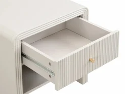 Vente-unique Mesita de noche con 1 cajón y 1 hueco MDF y dorado - MIRENALO Beige Sale