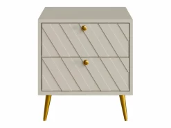 Vente-unique Mesita de noche con dos cajones en - TEODA de Pascal MORABITO Beige