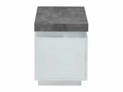 Mesita de noche Conjunto de 2 con 2 cajones en MDF lacado con LEDs blanco y cemento - HALO II^Vente-unique Outlet