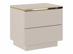 Mesita de noche Conjunto de 2 con 2 cajones y dorado - VUKIA^Vente-unique Outlet