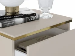 Mesita de noche Conjunto de 2 con 2 cajones y dorado - VUKIA^Vente-unique Outlet