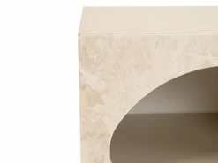 Vente-unique Mesita De Noche|Mesita de noche conjunto de 2 con almacenamiento efecto mármol - LUELA