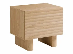 Vente-unique Mesita de noche de 1 puerta en MDF color natural - LUDIMA Color natural claro Sale
